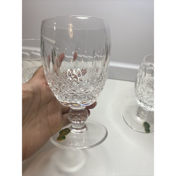 Set Of 4 Vintage Waterford Colleen Claret Wine Glasses Crystal Short Ball Stem - Picture 11 of 14